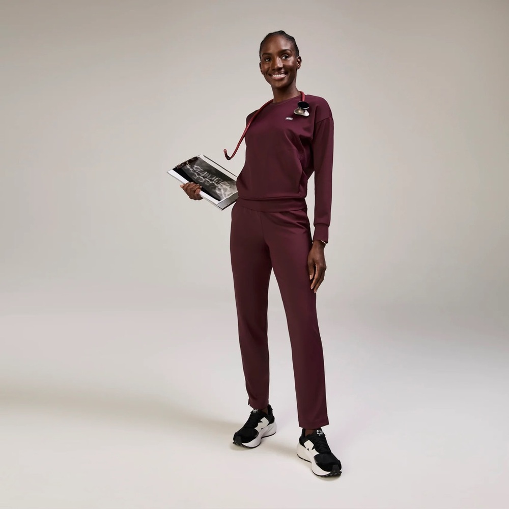 FIGS Cornelia FORMx Crewneck Scrub Top
Color burgundy